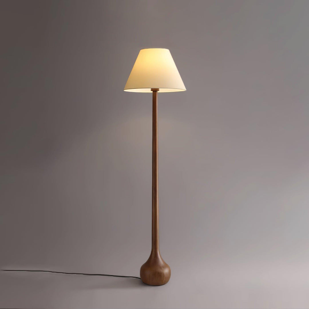 Osaka floor lamp in wooden design, perfect for living room decor, adding rustic charm and warm light.