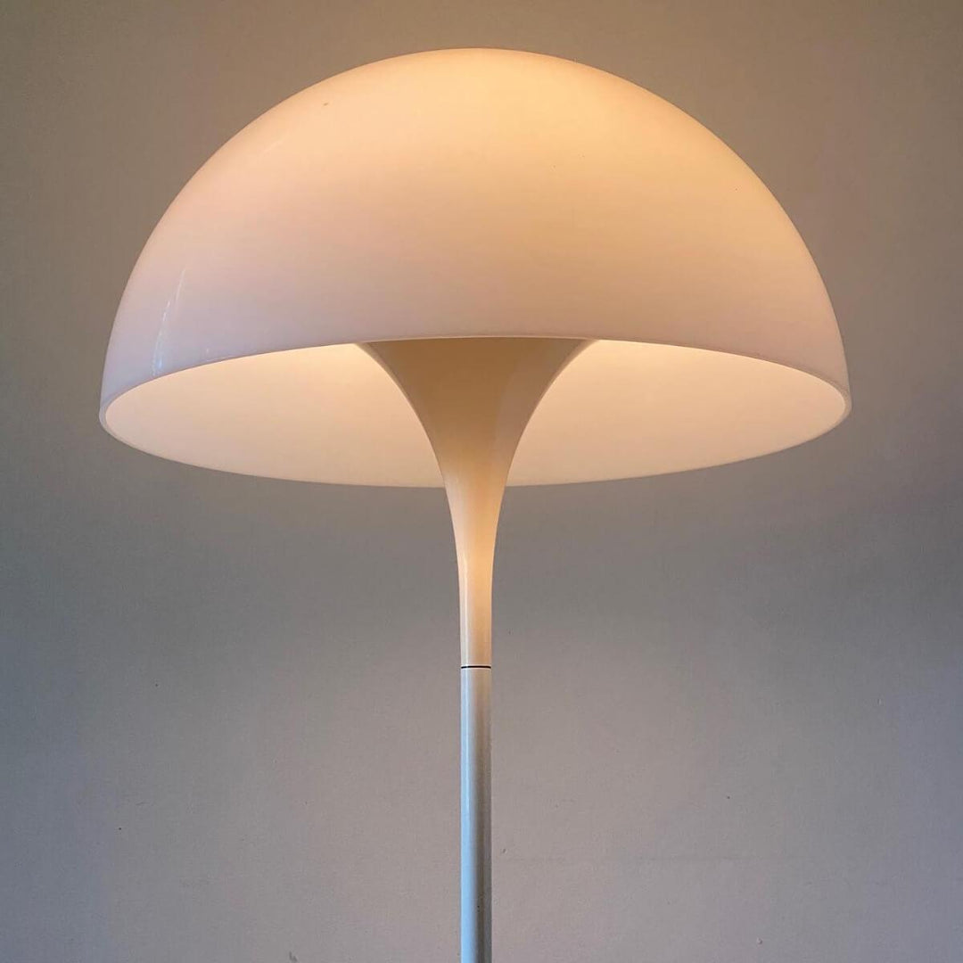 Panthella Floor Lamp, a modern white acrylic floor lamp, perfect for stylish living room decor. Size: Dia 50cm x H 135cm.