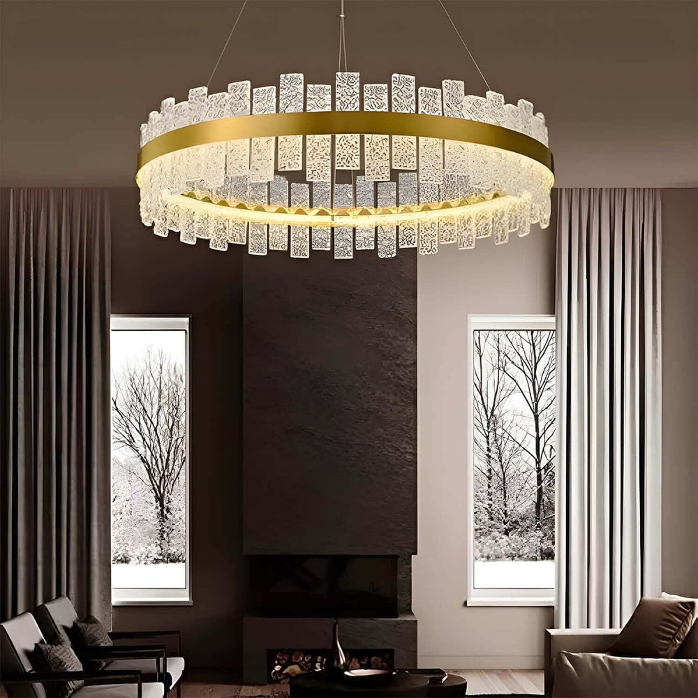 Patricia Chandelier – Metal Glass Light for Dining Area