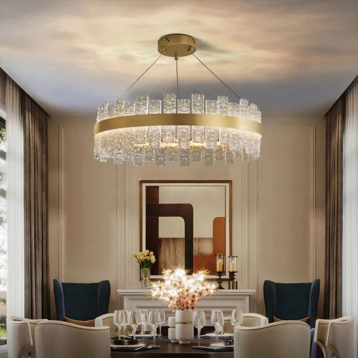 Patricia Chandelier – Metal Glass Light for Dining Area