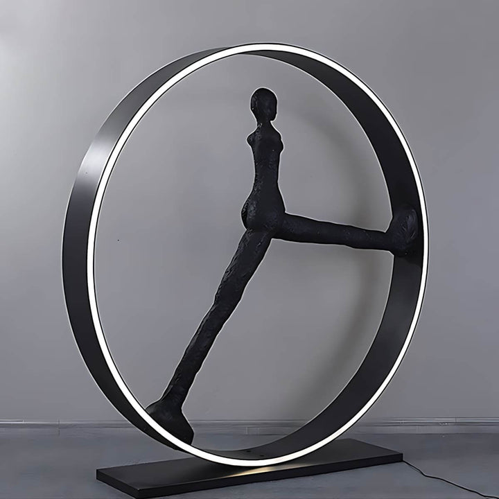 Sculptural Quastra Resin Floor Lamp in art deco style, ideal floor light for living room, featuring a striking design.