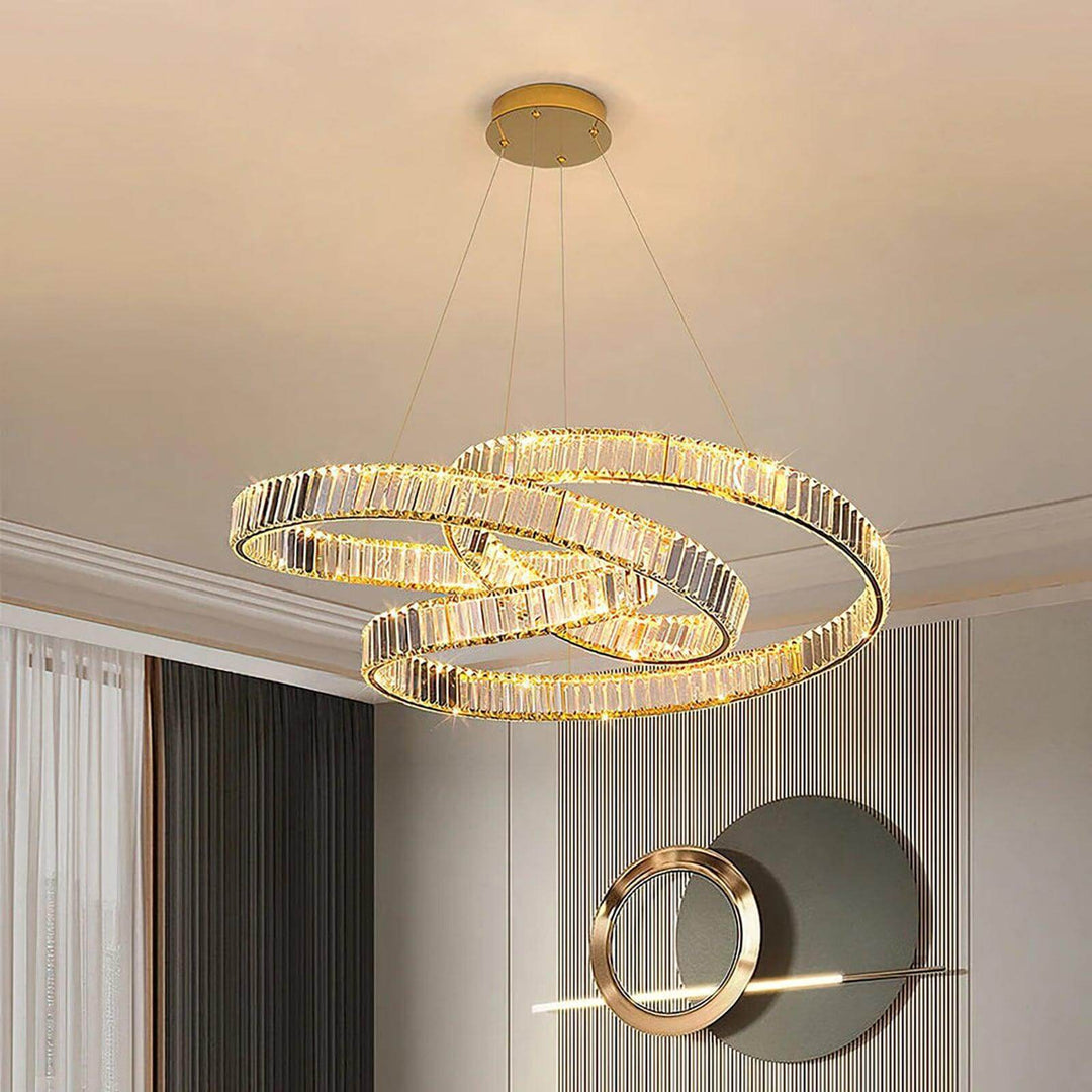Round Crystal Hanging Chandelier – Modern Luxury with LED Lighting | Vinlighting | Vinlighting
