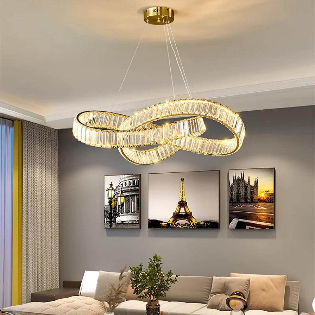 Round Crystal Hanging Chandelier – Modern Luxury with LED Lighting | Vinlighting | Vinlighting