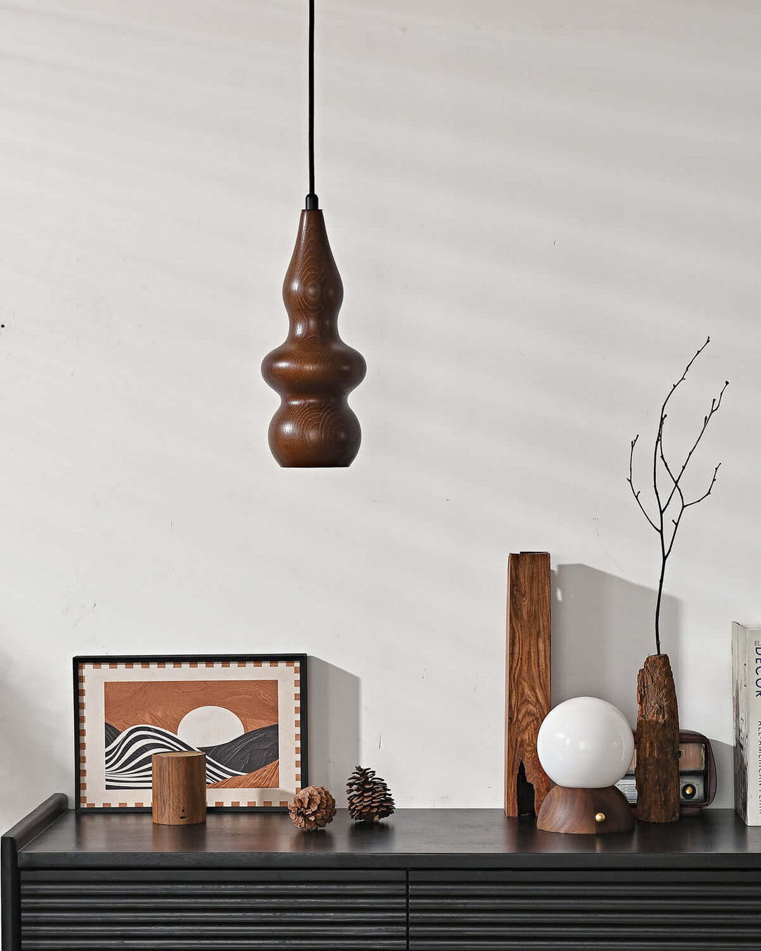 Rustic Japanese Oak Gourd Pendant Light – Natural & Elegant Design | Vinlighting