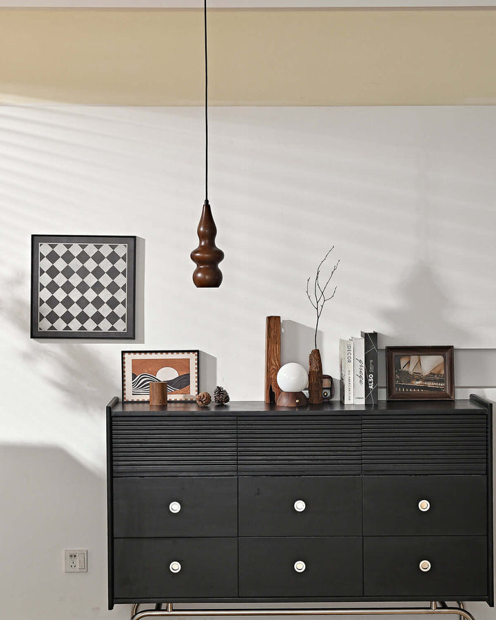 Rustic Japanese Oak Gourd Pendant Light – Natural & Elegant Design | Vinlighting