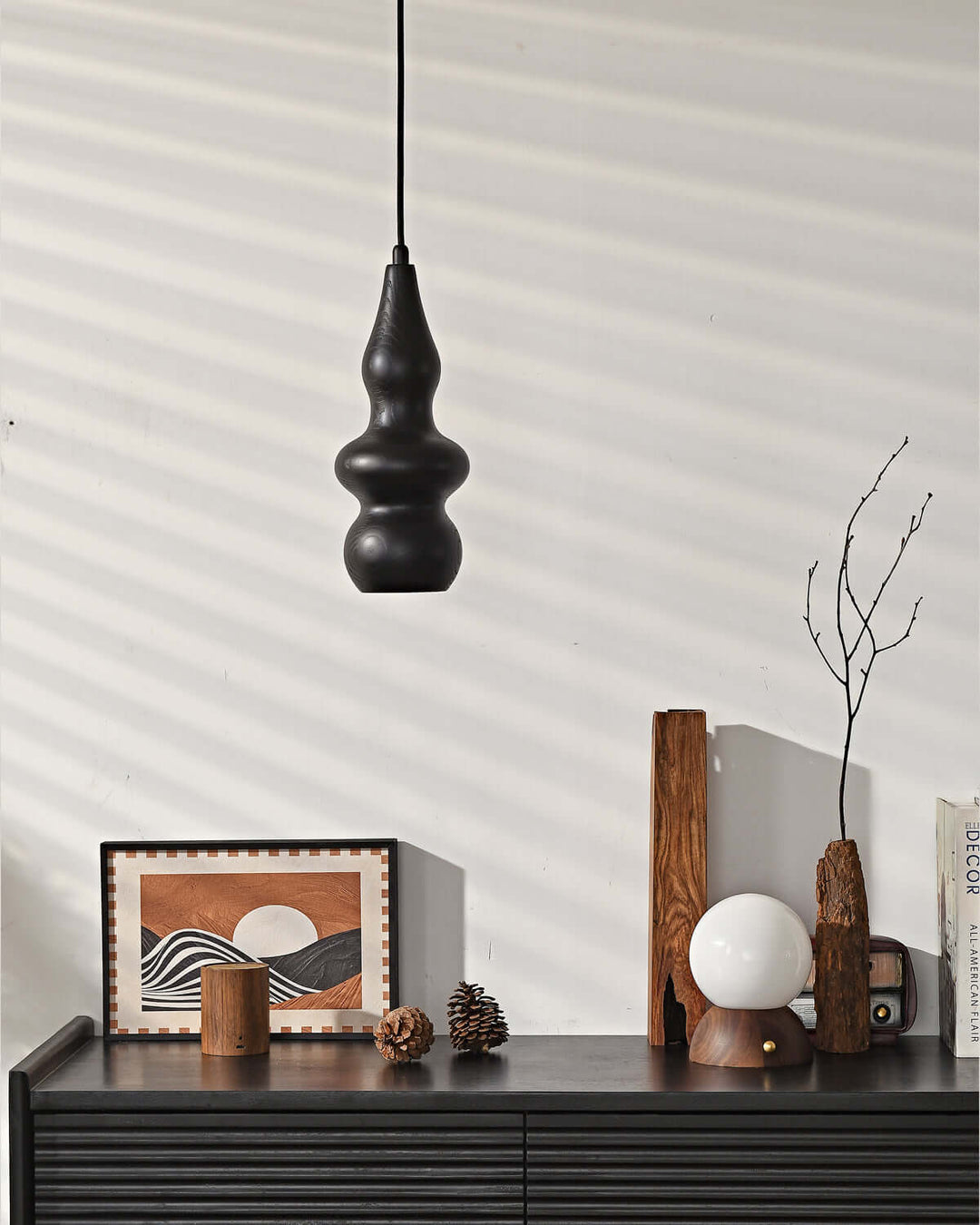 Rustic Japanese Oak Gourd Pendant Light – Natural & Elegant Design | Vinlighting