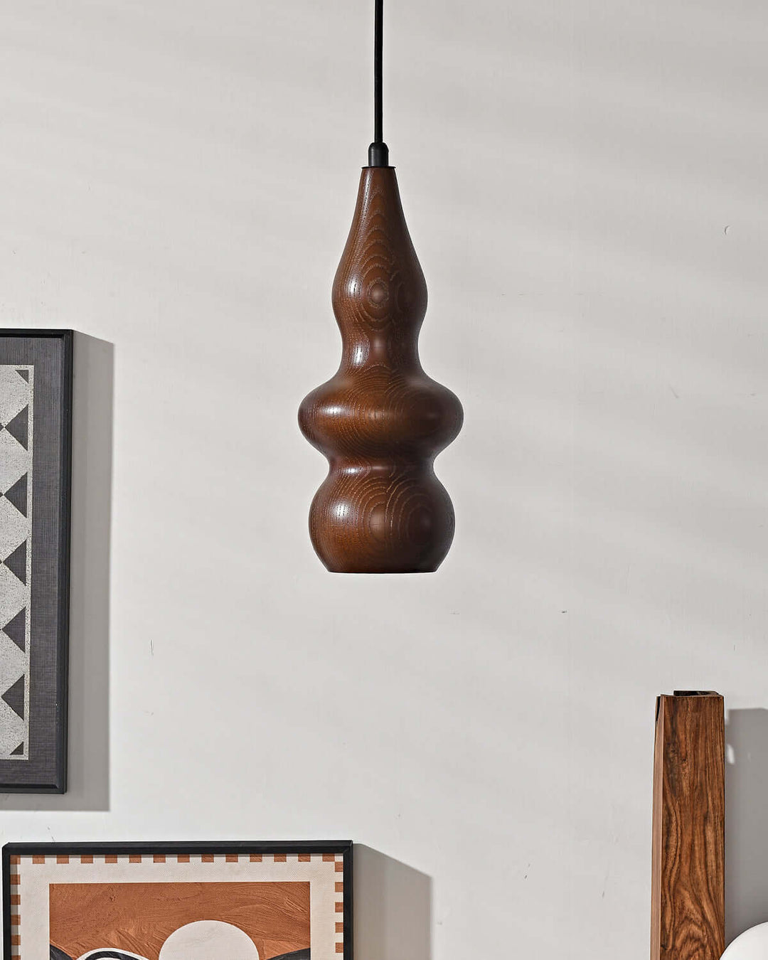 Rustic Japanese Oak Gourd Pendant Light – Natural & Elegant Design | Vinlighting