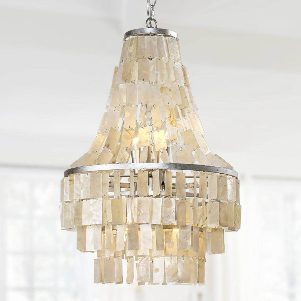 Skye Shell Chandelier | Natural Mother-of-Pearl & Silver Lighting | Vinlighting | Vinlighting