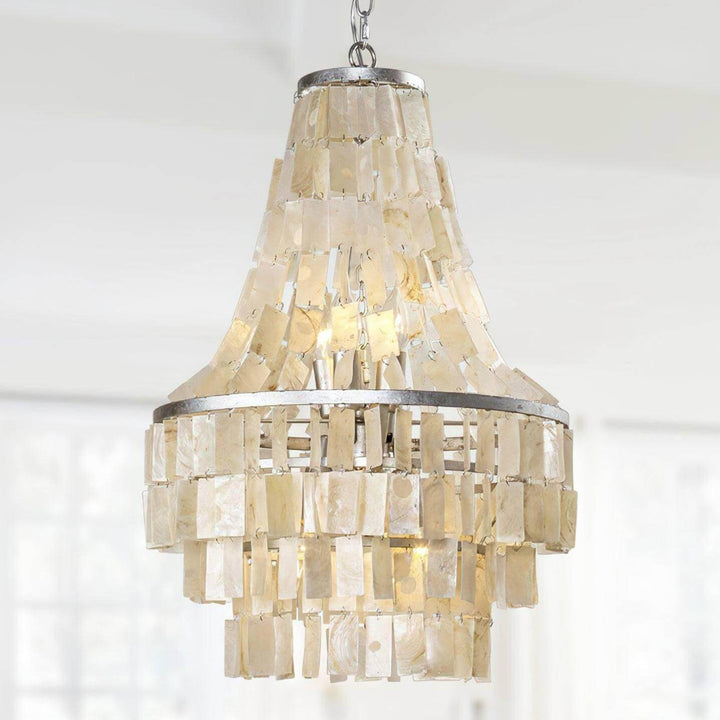 Skye Shell Chandelier | Natural Mother-of-Pearl & Silver Lighting | Vinlighting | Vinlighting