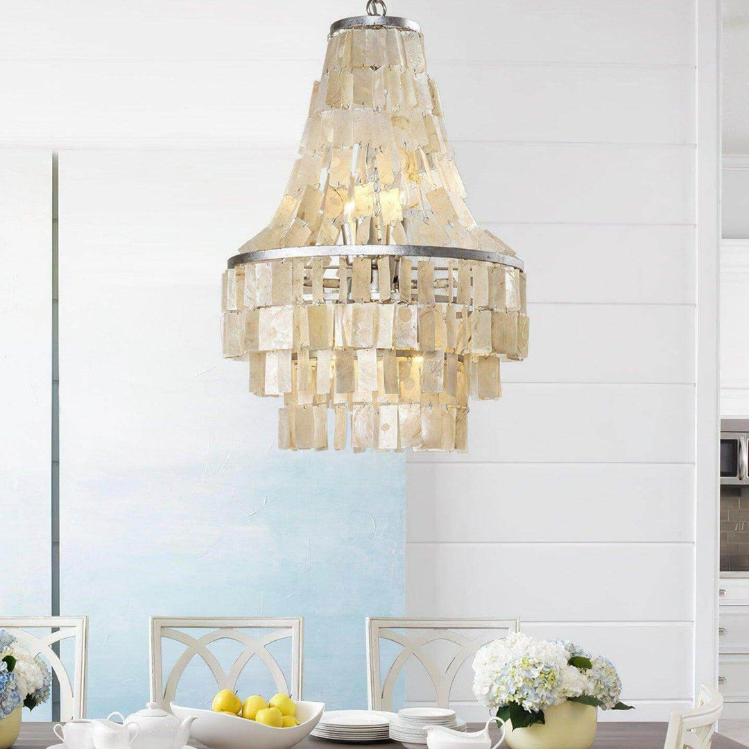 Skye Shell Chandelier | Natural Mother-of-Pearl & Silver Lighting | Vinlighting | Vinlighting