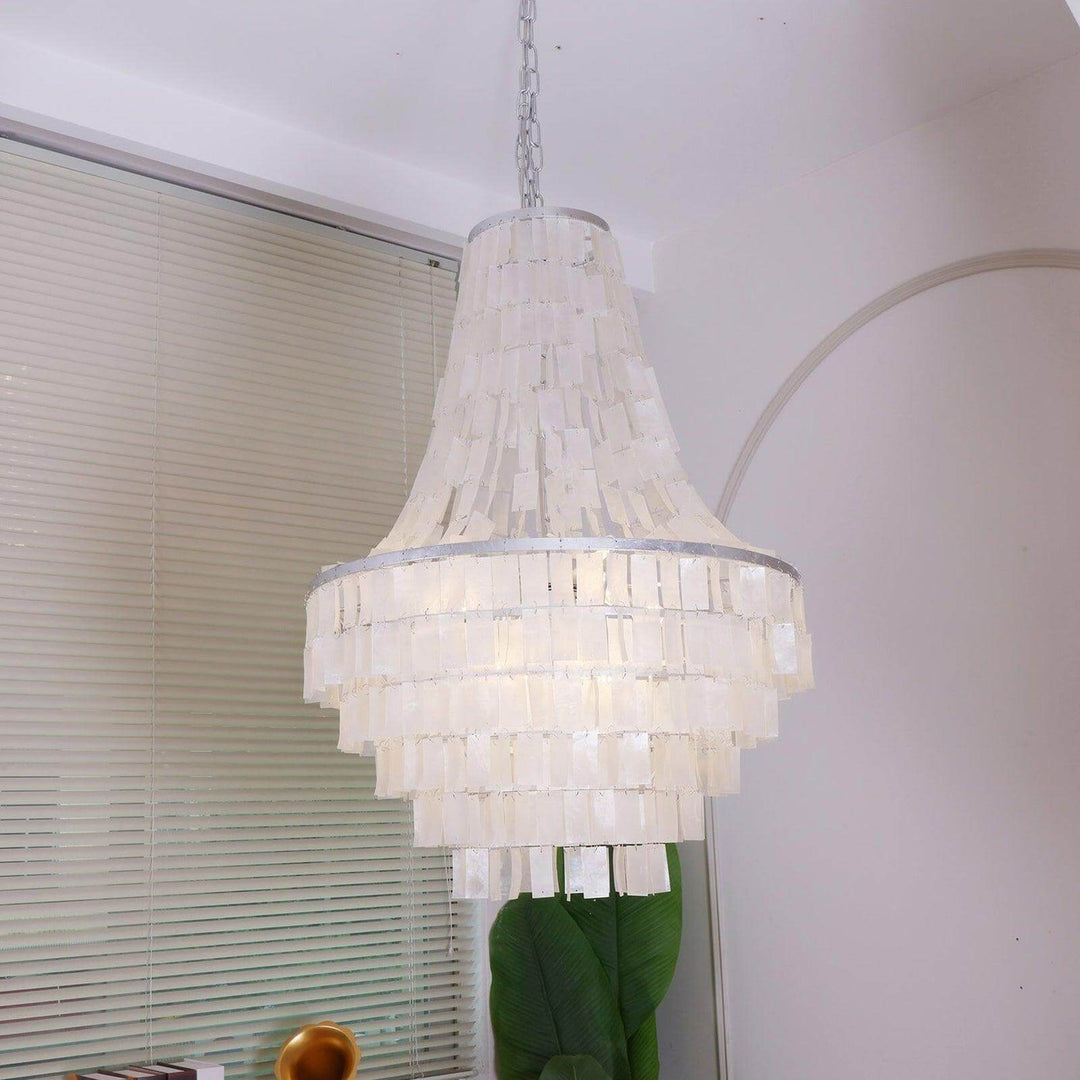 Skye Shell Chandelier | Natural Mother-of-Pearl & Silver Lighting | Vinlighting | Vinlighting