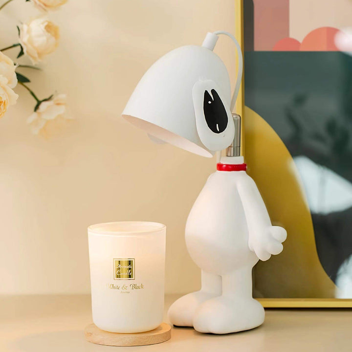 Milo Table Lamp in cute snoopy design, perfect for table lights in living room or bedroom, complements any decor.