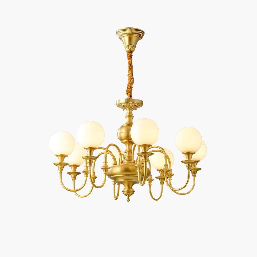 Solora Chandelier | Brass & Glass Light for Dining & Living Room