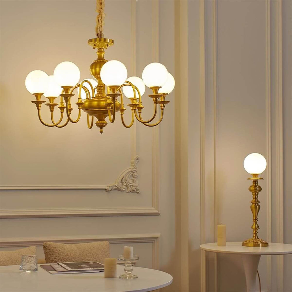 Solora Chandelier | Brass & Glass Light for Dining & Living Room