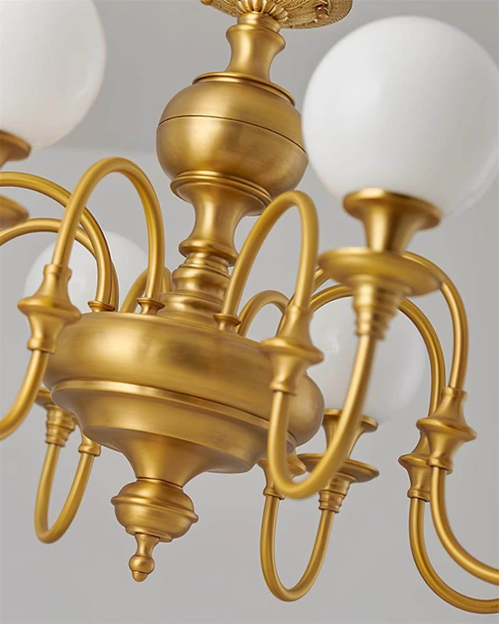 Solora Chandelier | Brass & Glass Light for Dining & Living Room