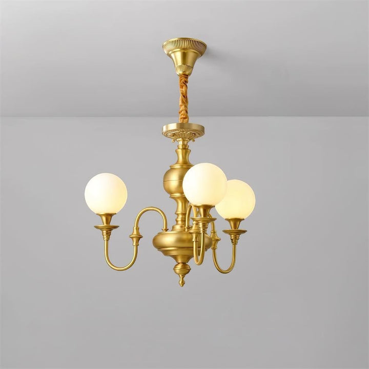 Solora Chandelier | Brass & Glass Light for Dining & Living Room