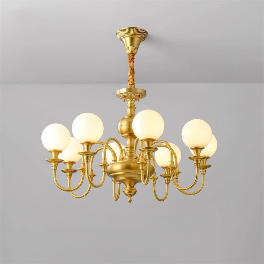 Solora Chandelier | Brass & Glass Light for Dining & Living Room