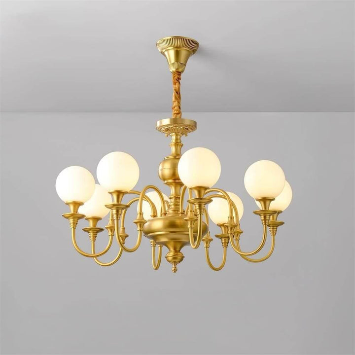 Solora Chandelier | Brass & Glass Light for Dining & Living Room