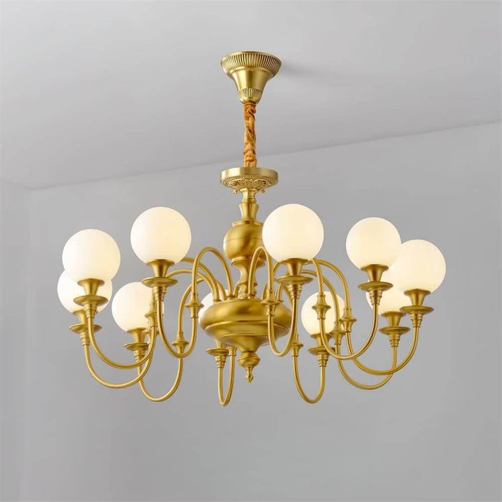 Solora Chandelier | Brass & Glass Light for Dining & Living Room