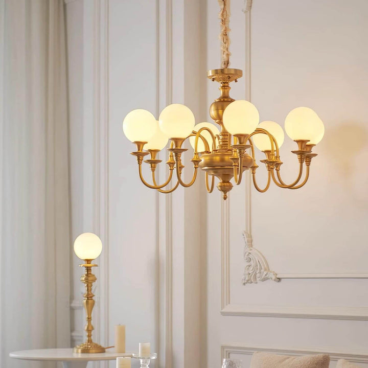 Solora Chandelier | Brass & Glass Light for Dining & Living Room