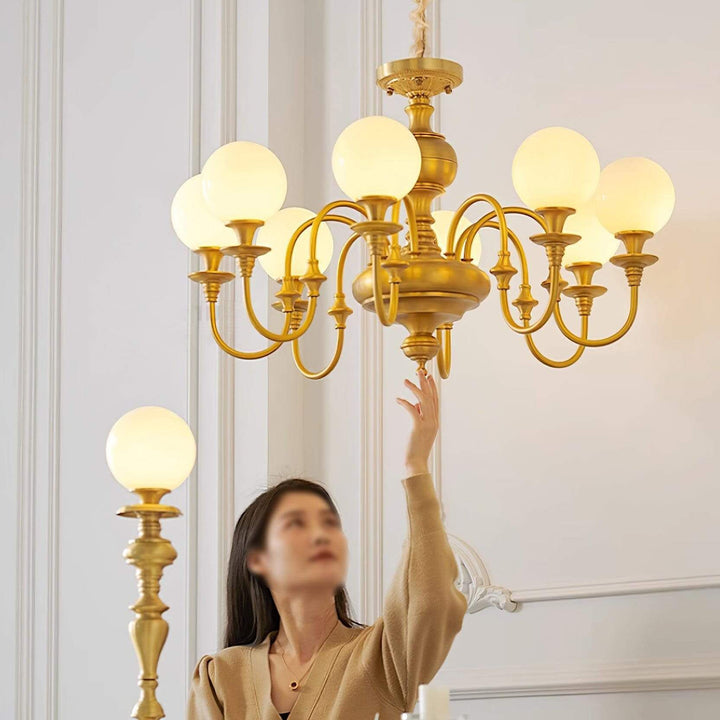 Solora Chandelier | Brass & Glass Light for Dining & Living Room