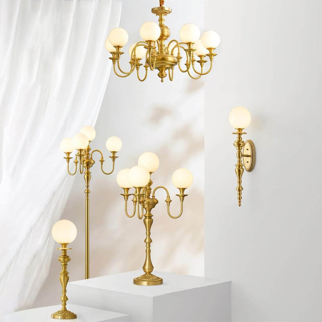 Solora Chandelier | Brass & Glass Light for Dining & Living Room