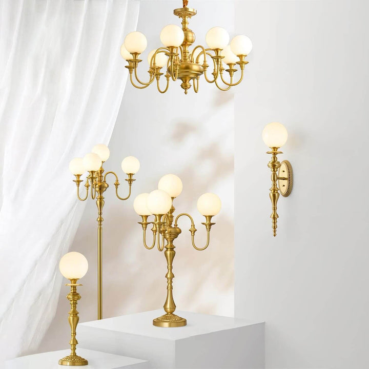 Solora Chandelier | Brass & Glass Light for Dining & Living Room