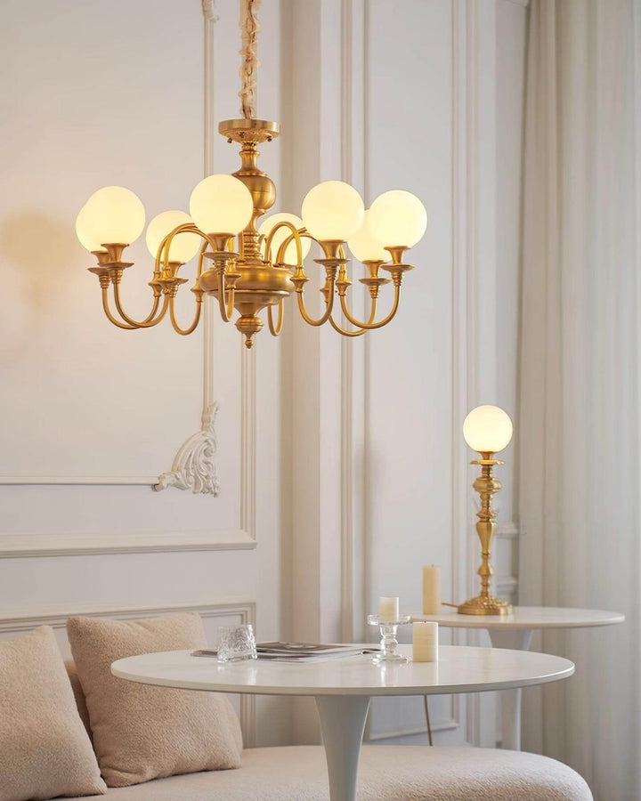 Solora Chandelier | Brass & Glass Light for Dining & Living Room