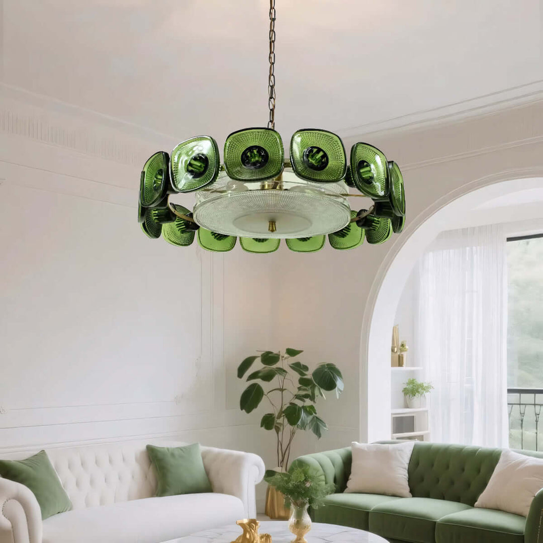 Solvani Chandelier โ French Vintage Art Glass Lighting