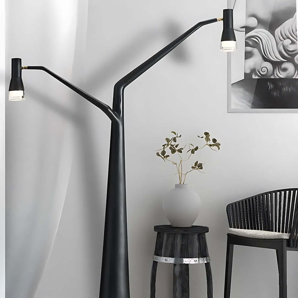 Soma Y-Floor Lamp: A unique sculptural floor lamp for the living room, standing tall at 178cm with dual light fixtures.