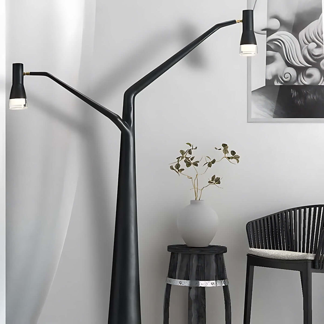 Soma Y-Floor Lamp: A unique sculptural floor lamp for the living room, standing tall at 178cm with dual light fixtures.