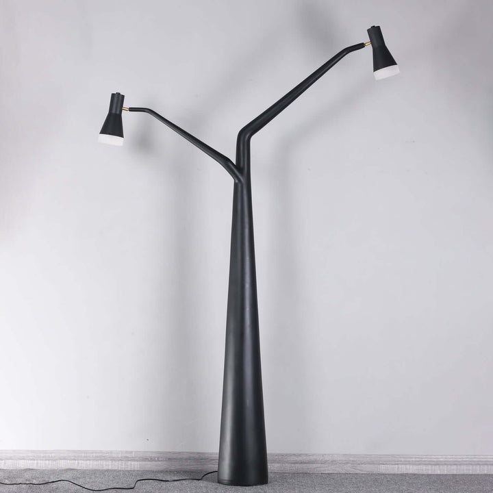 Soma Y-Floor Lamp in sleek black, a sculptural floor lamp ideal for modern living room decor.