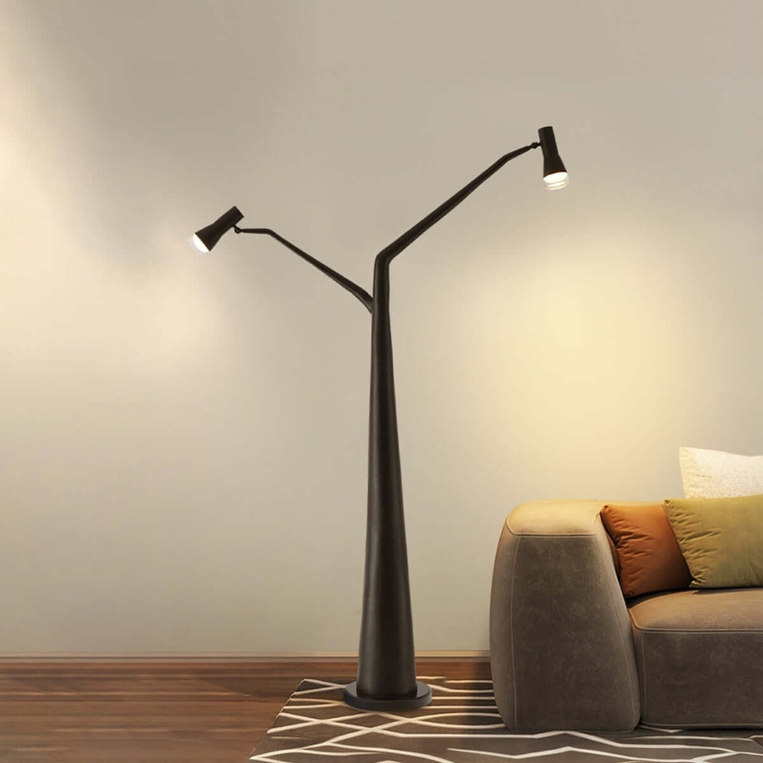 Soma Y-Floor Lamp in modern living room, sculptural design, perfect unique floor lamp for stylish interiors.