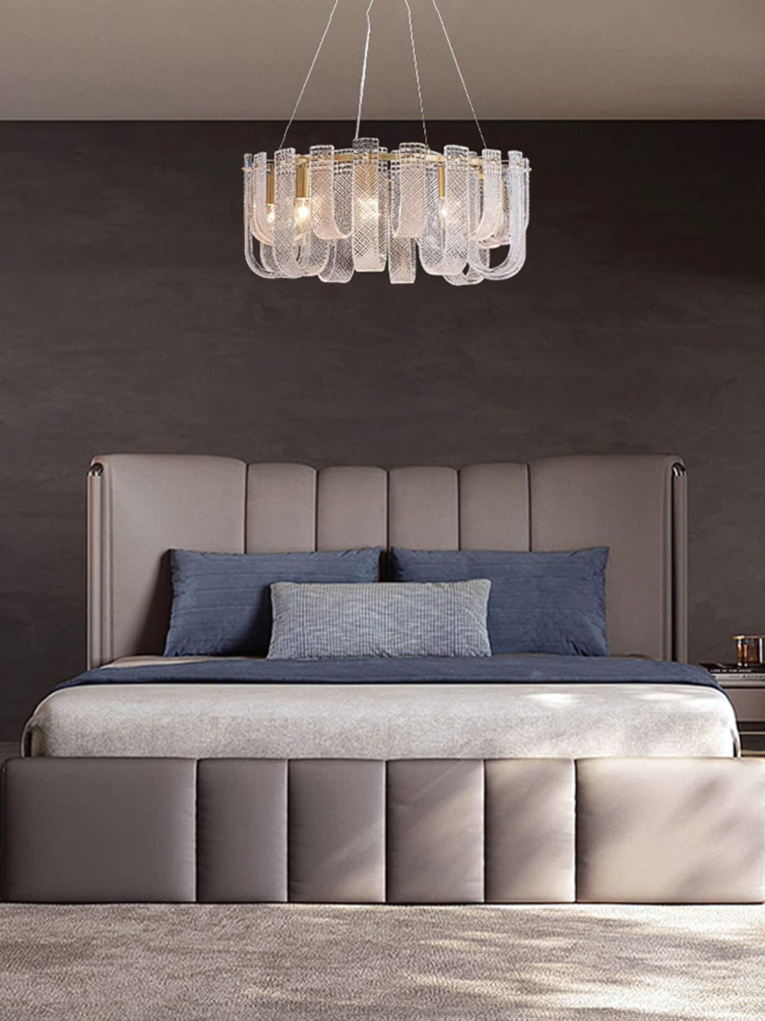Sovina Chandelier β Modern Glass Brass Light for Dining Table