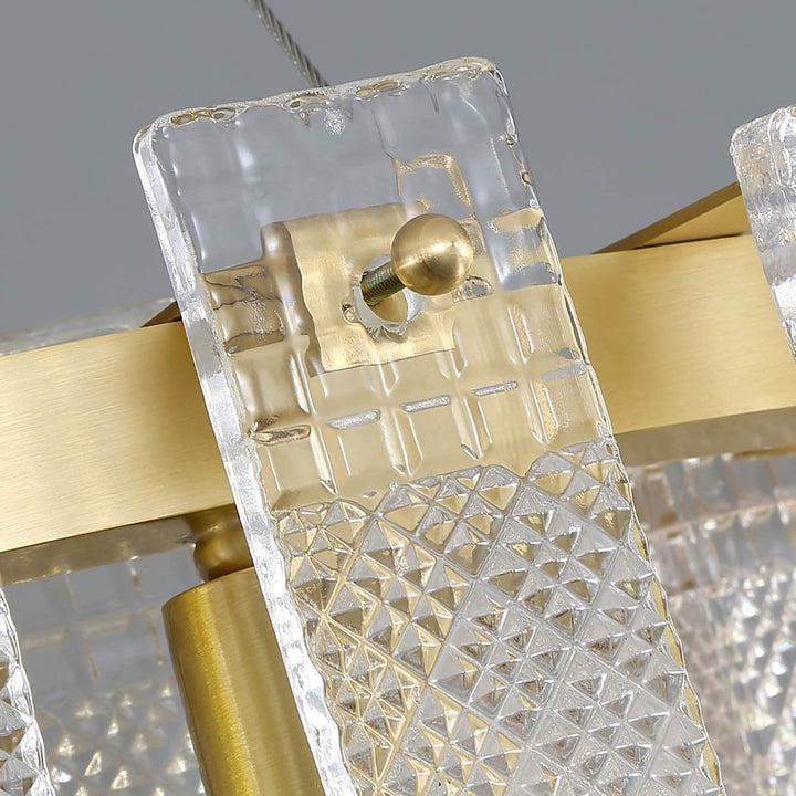 Sovina Chandelier β Modern Glass Brass Light for Dining Table