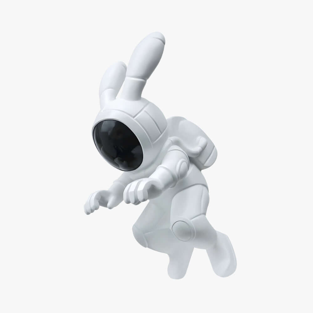 Space Rabbit Sculpture – Art Deco Resin Home Accent