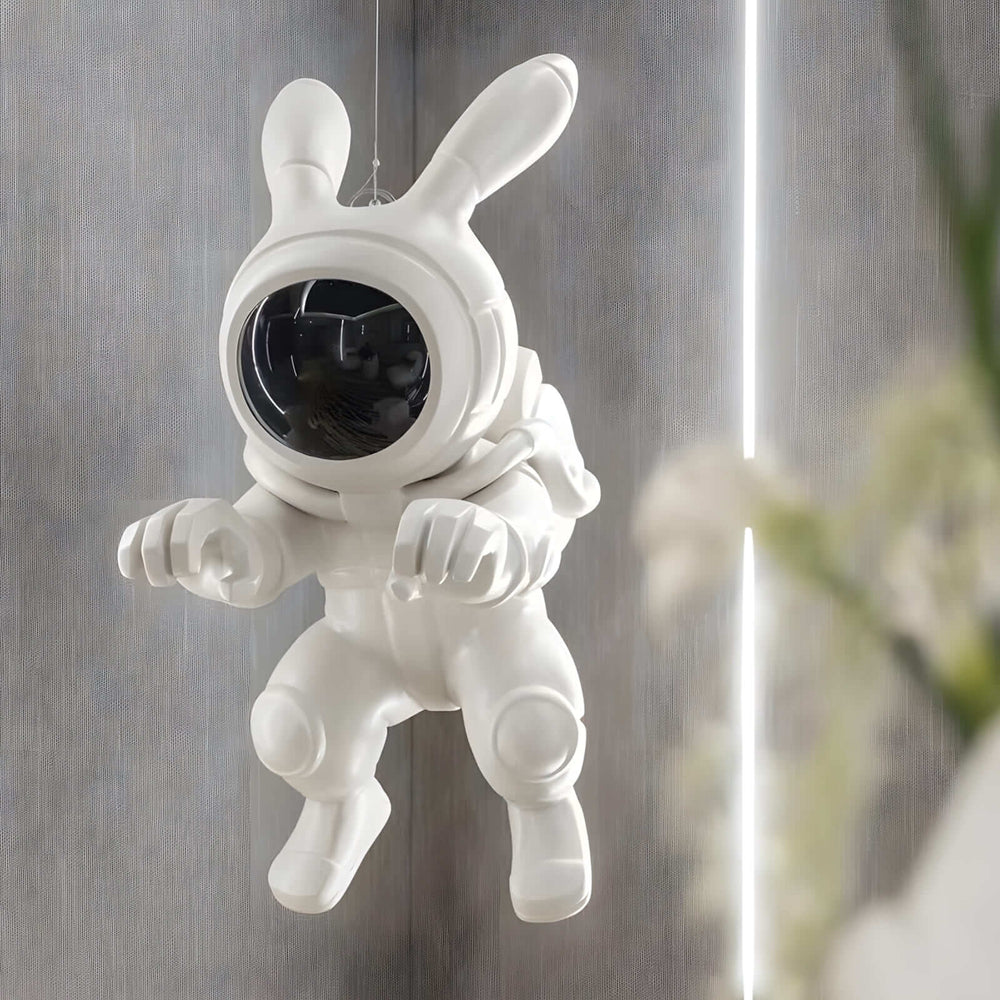Space Rabbit Sculpture – Art Deco Resin Home Accent
