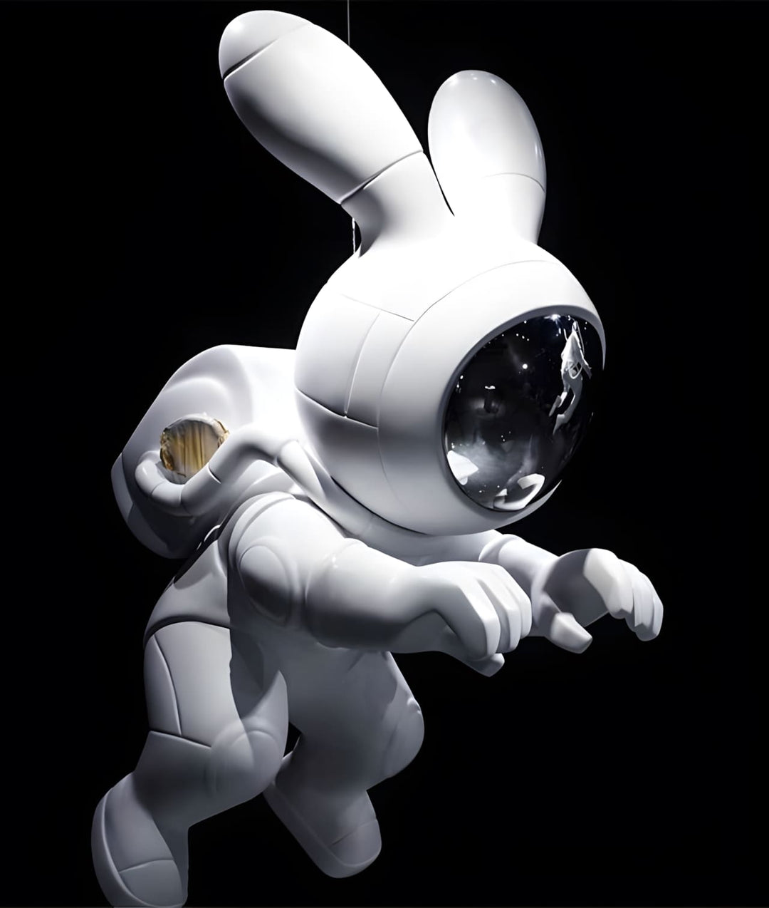 Space Rabbit Sculpture – Art Deco Resin Home Accent