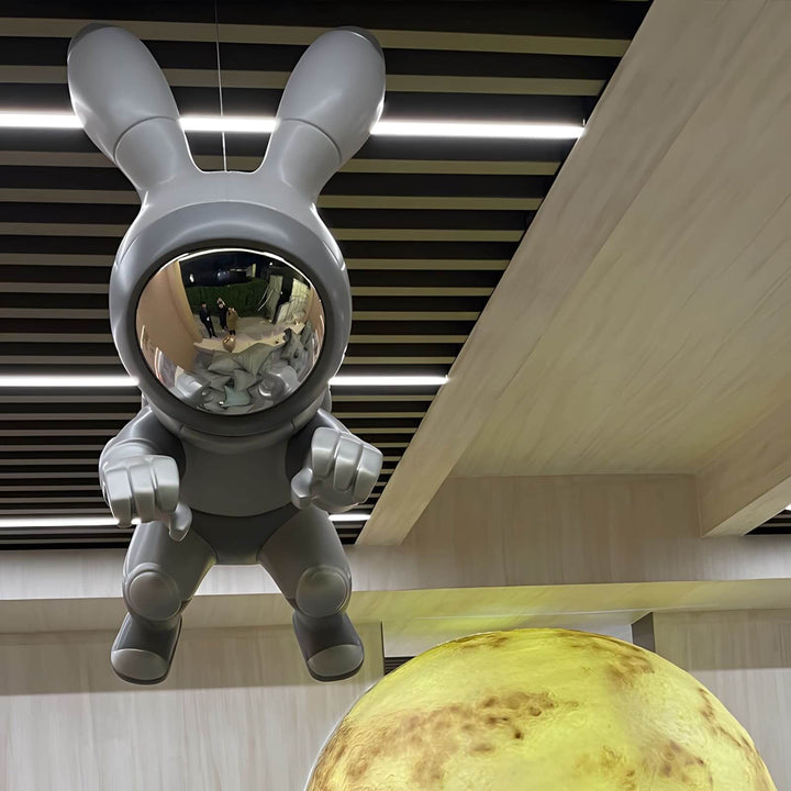 Space Rabbit Sculpture – Art Deco Resin Home Accent