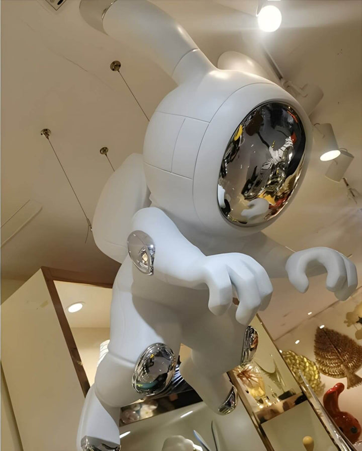 Space Rabbit Sculpture – Art Deco Resin Home Accent