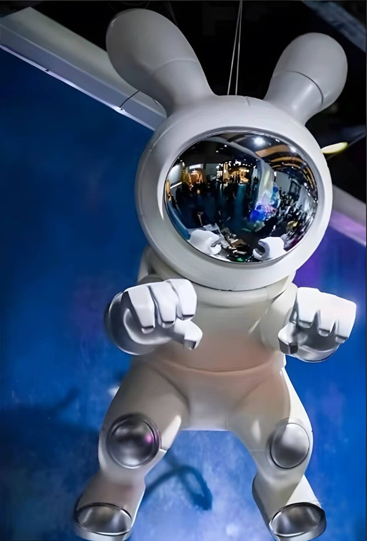 Space Rabbit Sculpture – Art Deco Resin Home Accent