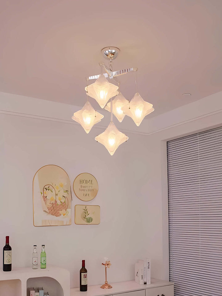 Sylume Chandelier โ French Minimalist Star-Shaped Glass Lamp