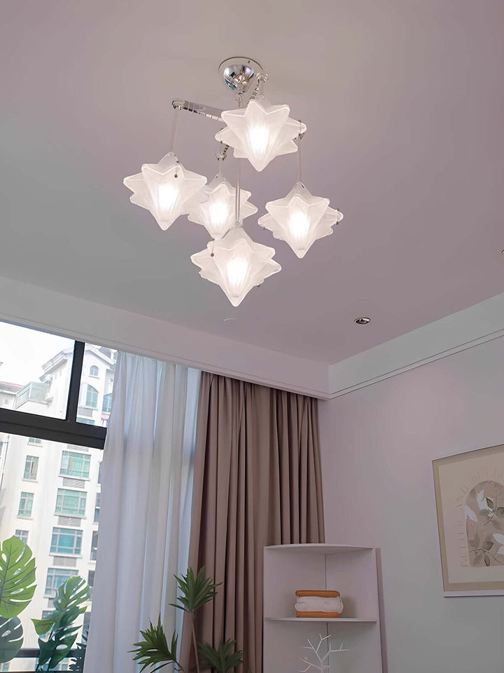 Sylume Chandelier โ French Minimalist Star-Shaped Glass Lamp