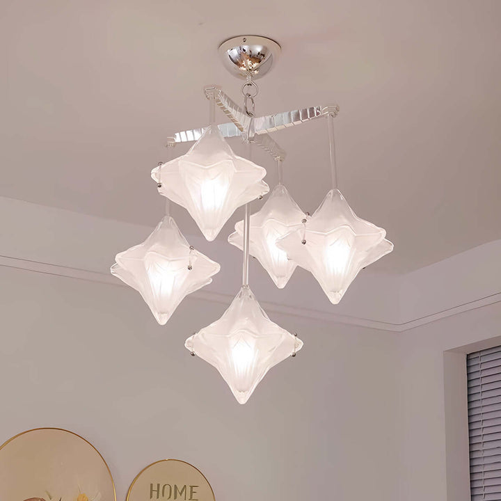 Sylume Chandelier โ French Minimalist Star-Shaped Glass Lamp