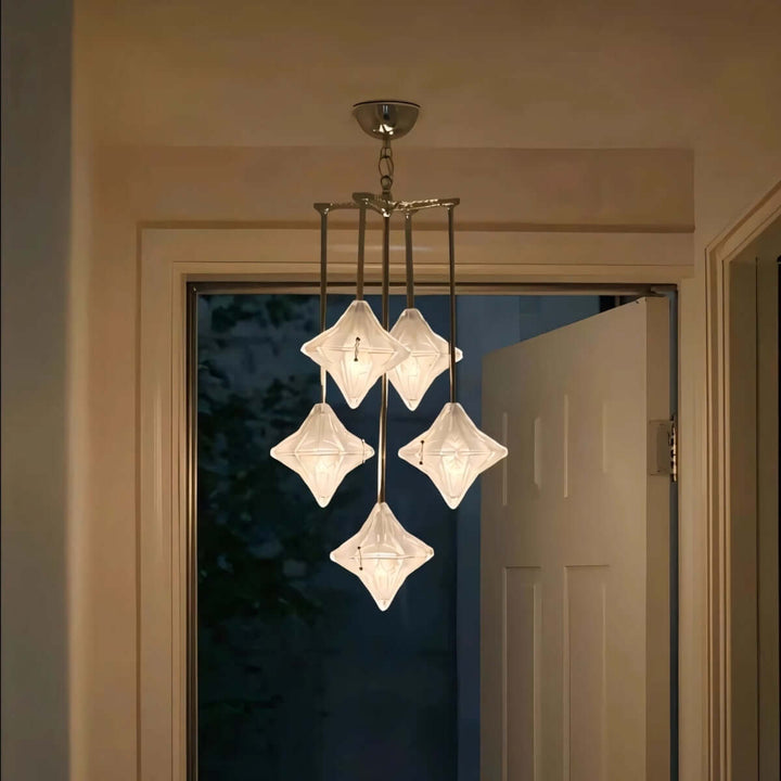 Sylume Chandelier โ French Minimalist Star-Shaped Glass Lamp