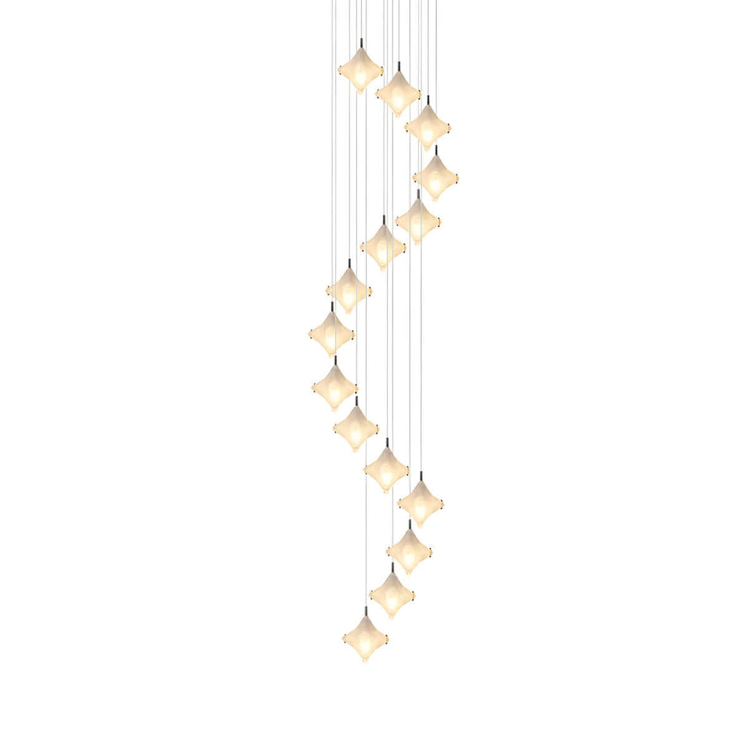 Sylume Star Chandelier - Star-Shaped Glass and Staircase Lighting