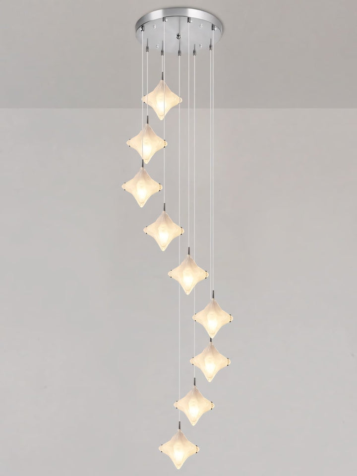 Sylume Star Chandelier - Star-Shaped Glass and Staircase Lighting