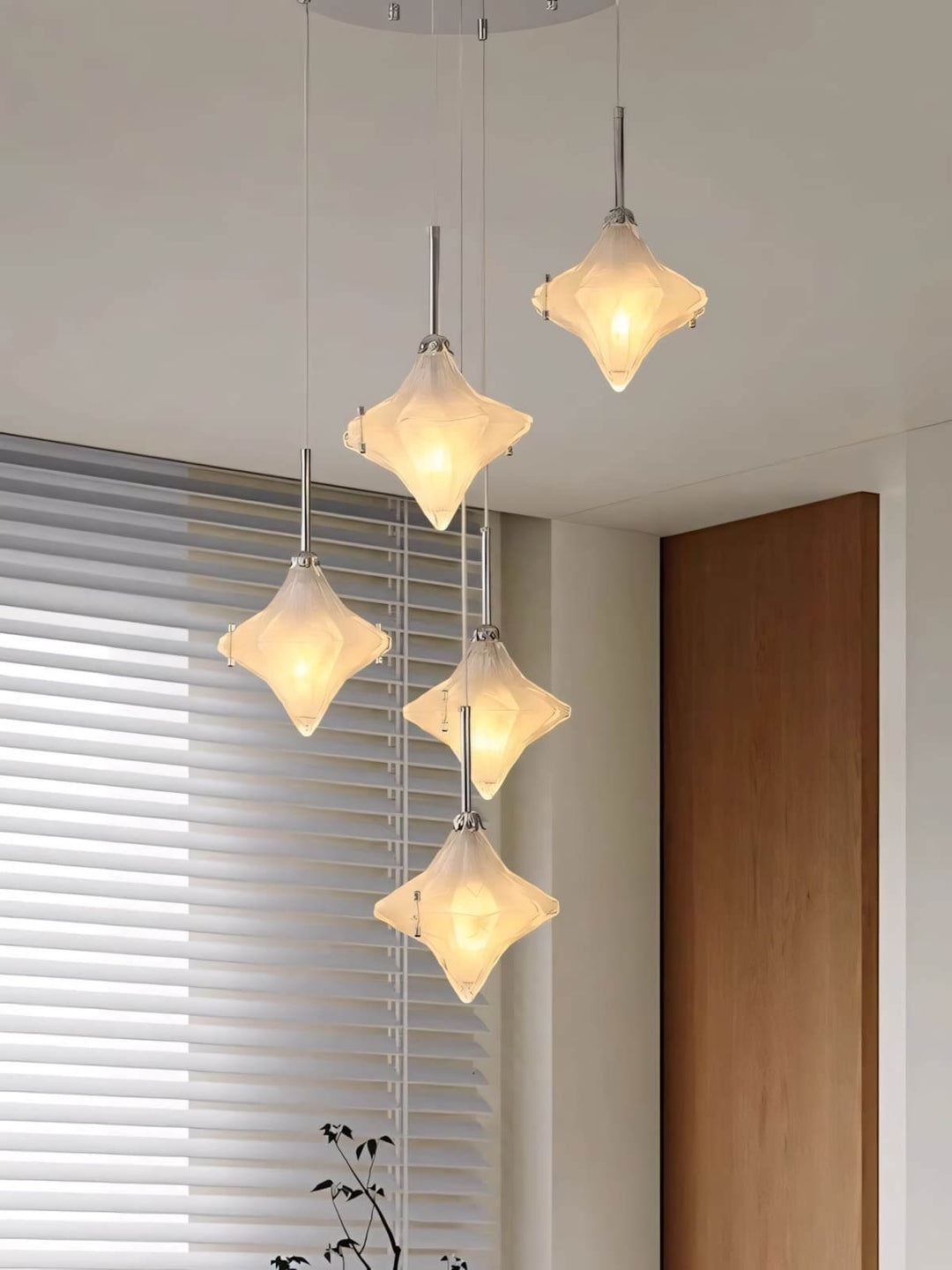 Sylume Star Chandelier - Star-Shaped Glass and Staircase Lighting