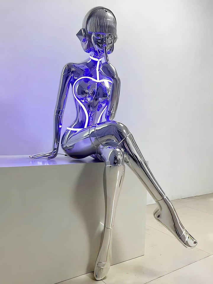 Teylun Sculpture Floor Lamp - Silver Art Deco Decorative Lighting