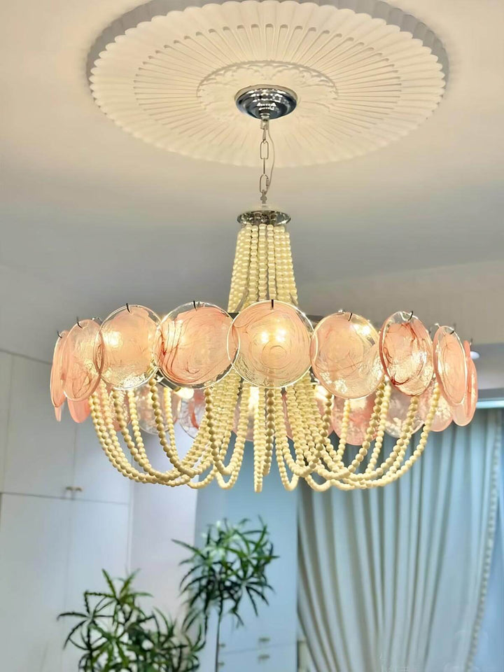 Thalire Stained Glass Chandelier for Dining Area Elegance